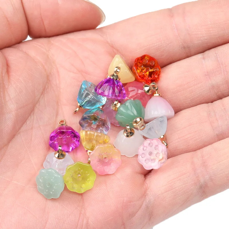 

20pcs 10mm Lampwork Glass Lotus Seedpod Pendant For Necklace Bracelet Earring Making DIY Jewelry Pendants Accessories