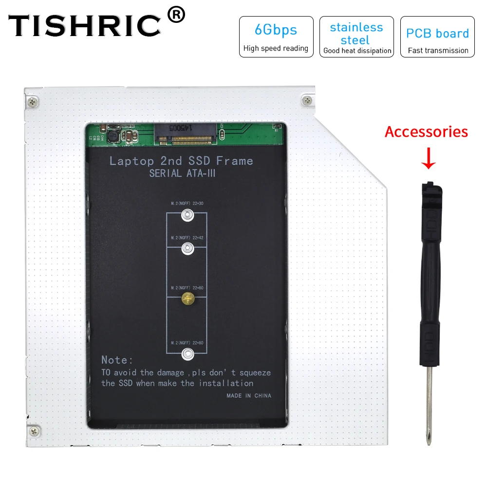 TISHRIC 12.7 مللي متر SATA محرك الأقراص الضوئية خليج 2nd العالمي 2.5 3.5 بوصة HDD قوس محول الكمبيوتر المحمول SSD DVD محرك خليج بصري HDD