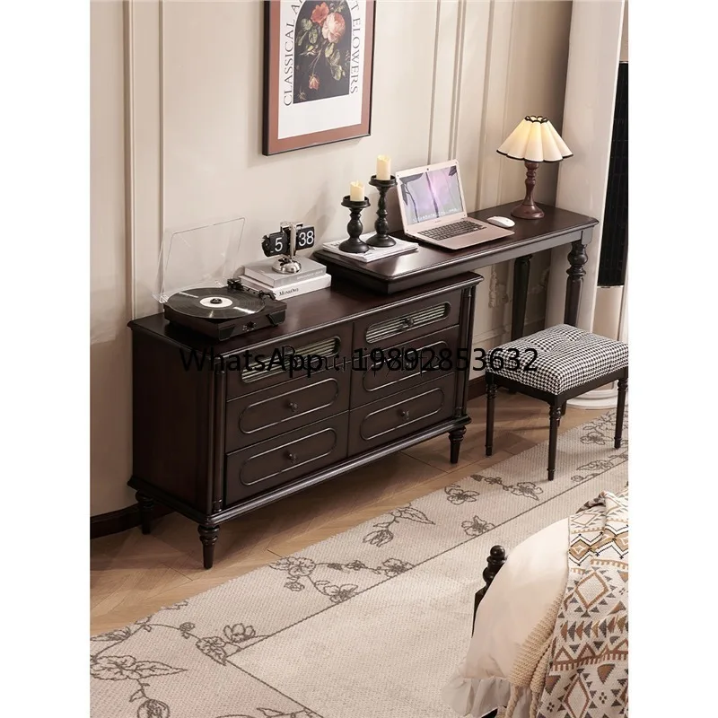 

FF French medieval all-solid wood dressing table integrated storage locker