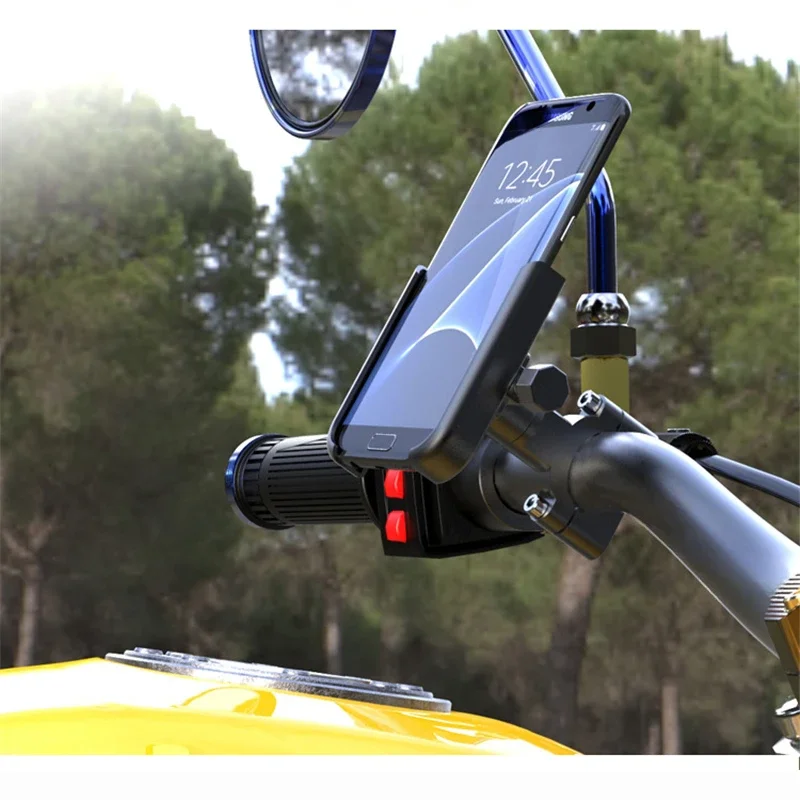 VIKEFON Aluminiumlegierung Motorrad Fahrrad Handyhalterung für 4-7 Zoll Smartphone GPS Lenkerhalterung Motorradzubehör – Detail 12