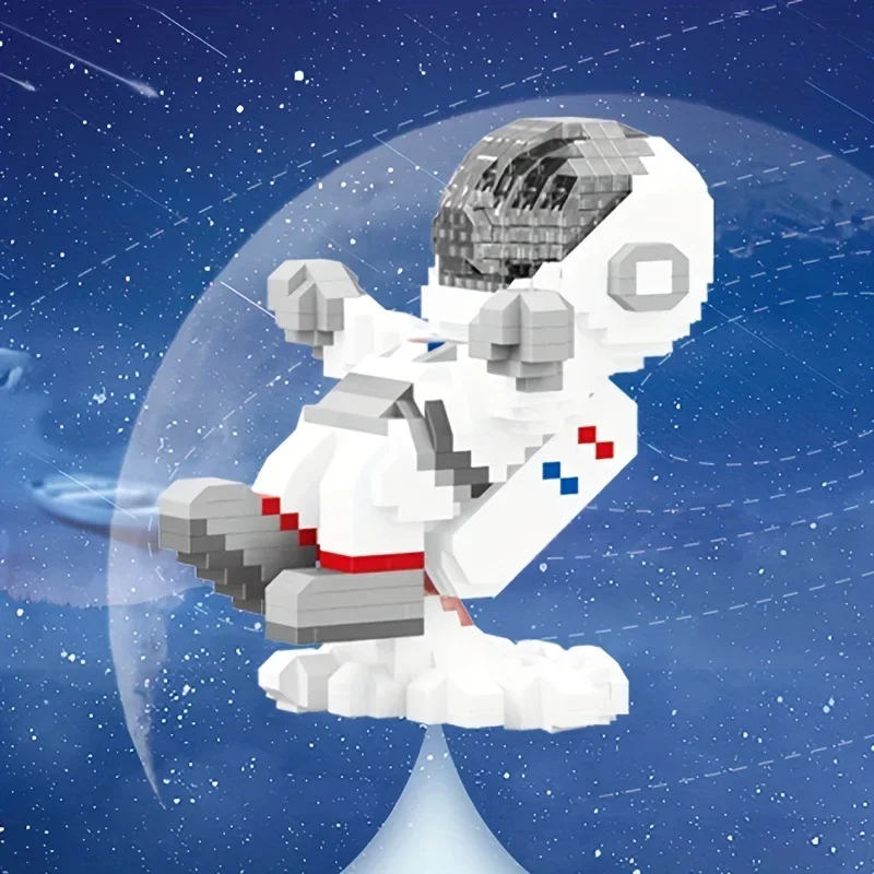837 Piezas de Bloques de Construcción de Astronauta, Juego de Mini Ladrillos de Hombre del Espacio Flotante con Cubierta Antipolvo y Luz, Regalos para Adultos y Adolescentes