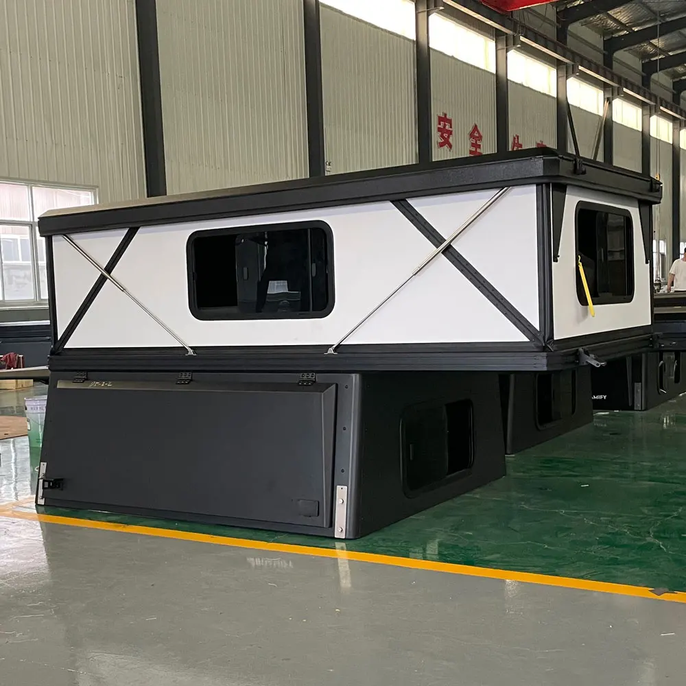 Hardtop Truck Camper, for Off-Road Pickup Bed, Rainproof Steel Overland Canopy, Heavy Duty Camping Box, Safari Expedition
