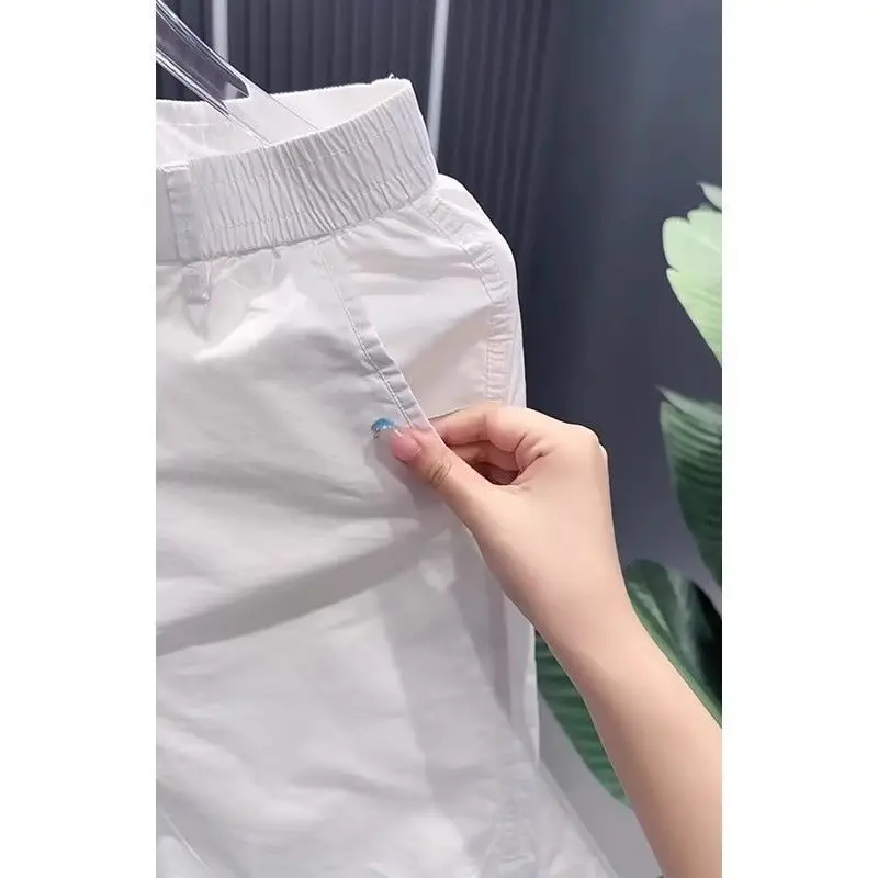 夏のファッション多用途無地シンプルカジュアル薄型スリムストレートフィット新しい 5 点パンツ