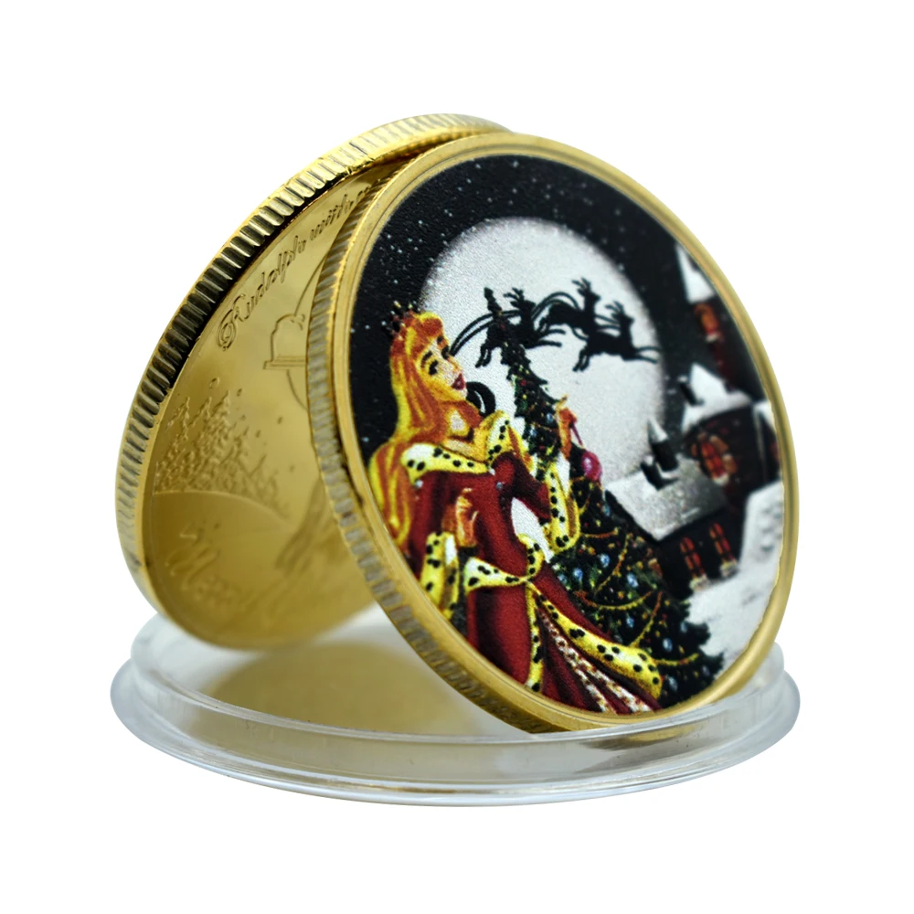 

Merry Christmas Commemorative Coins High-quality Challenge Coin Arts and Crafts Family Collection Christmas Gift