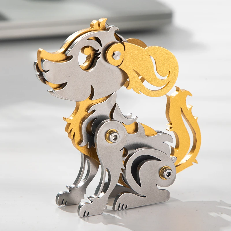 

MOKR Dog 3D Metal Jigsaw Puzzle Toy DIY Handcrafted Assembly Model Christmas Birthday Gift Education and Training
