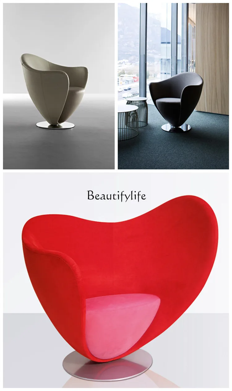 Nordic Style Design Heart-Shaped Leisure Sofa Reception Chair