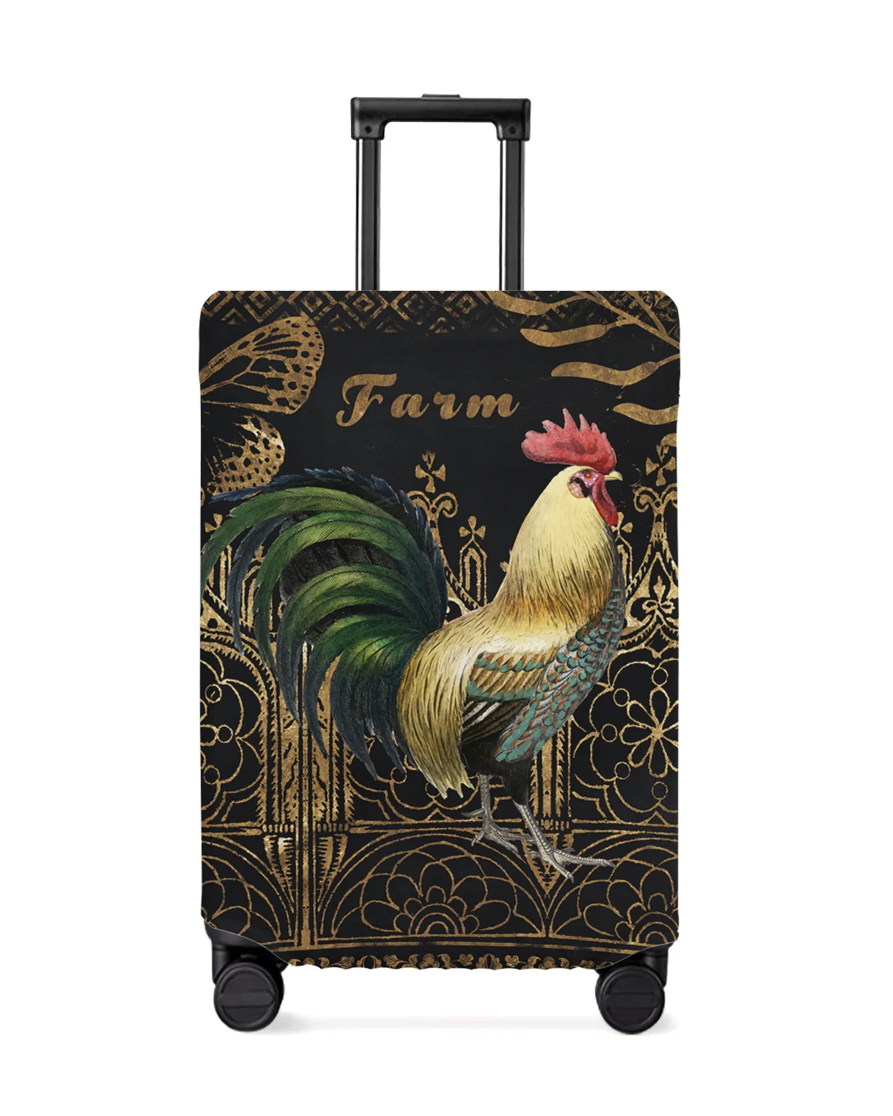 

Farm Rooster Butterfly Texture Travel Luggage Protective Cover for Travel Accessories Suitcase Elastic Dust Case Protect Sleeve