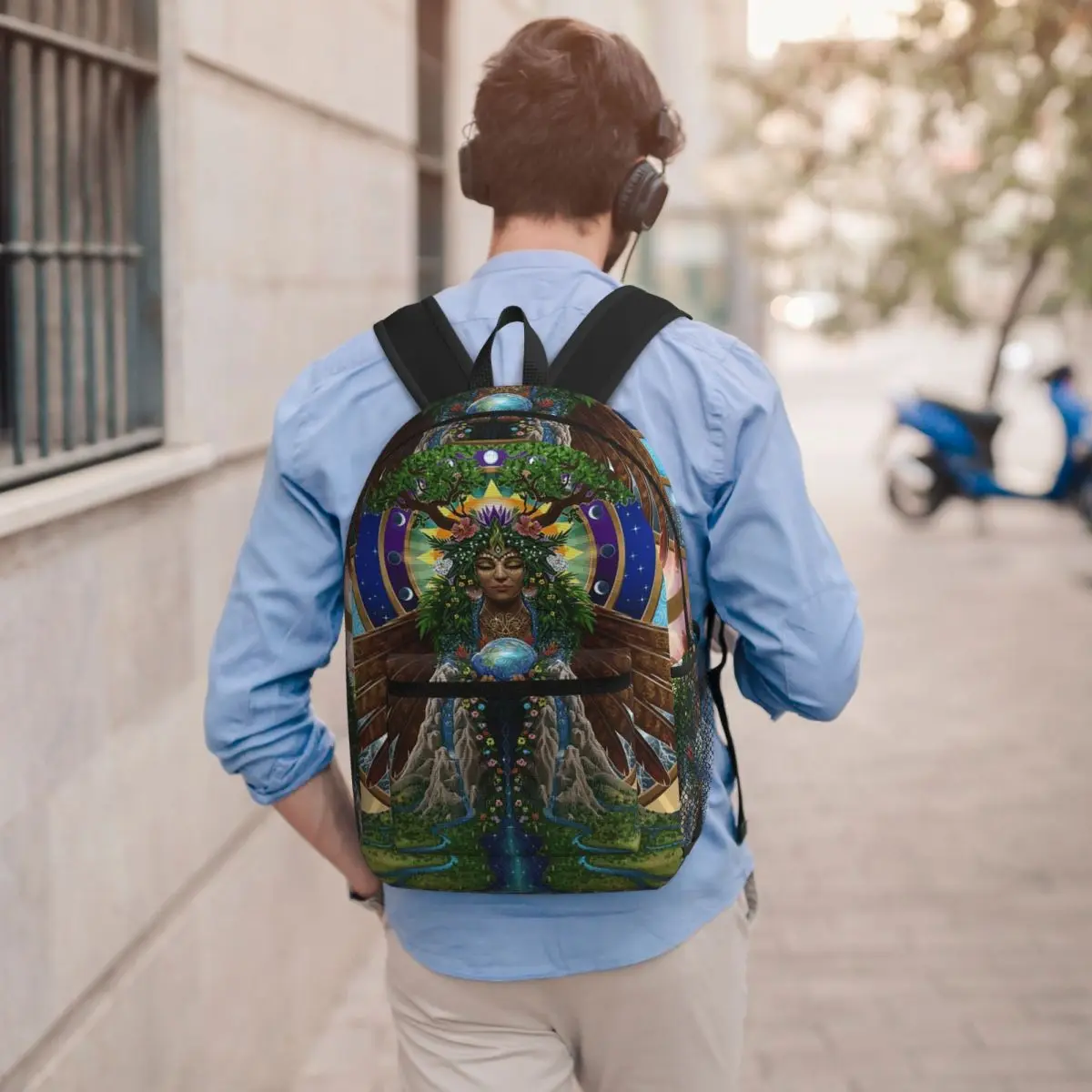 Gaia Sacred System Student Backpack School Bag Hiking Travel Daypack for Boys Girls Bookbag Shoulder Bags