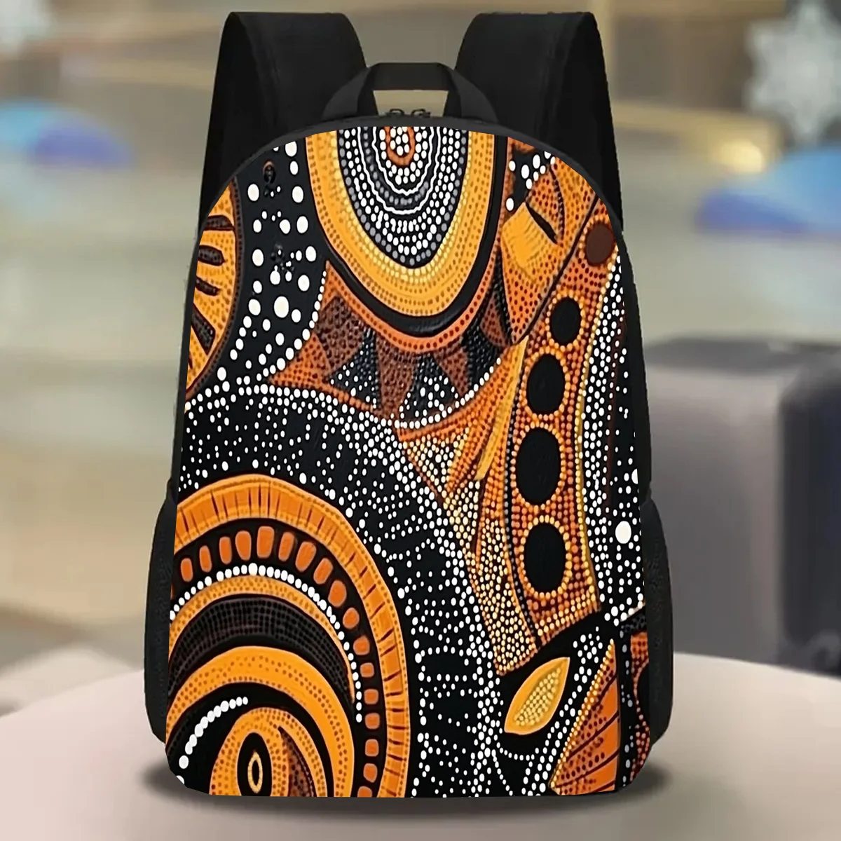 

JIT 1pc, Pointillist Style Backpack, Large Capacity 17 Inch Casual Backpack Laptop Bag with Water Bottle Holder - Lightweight