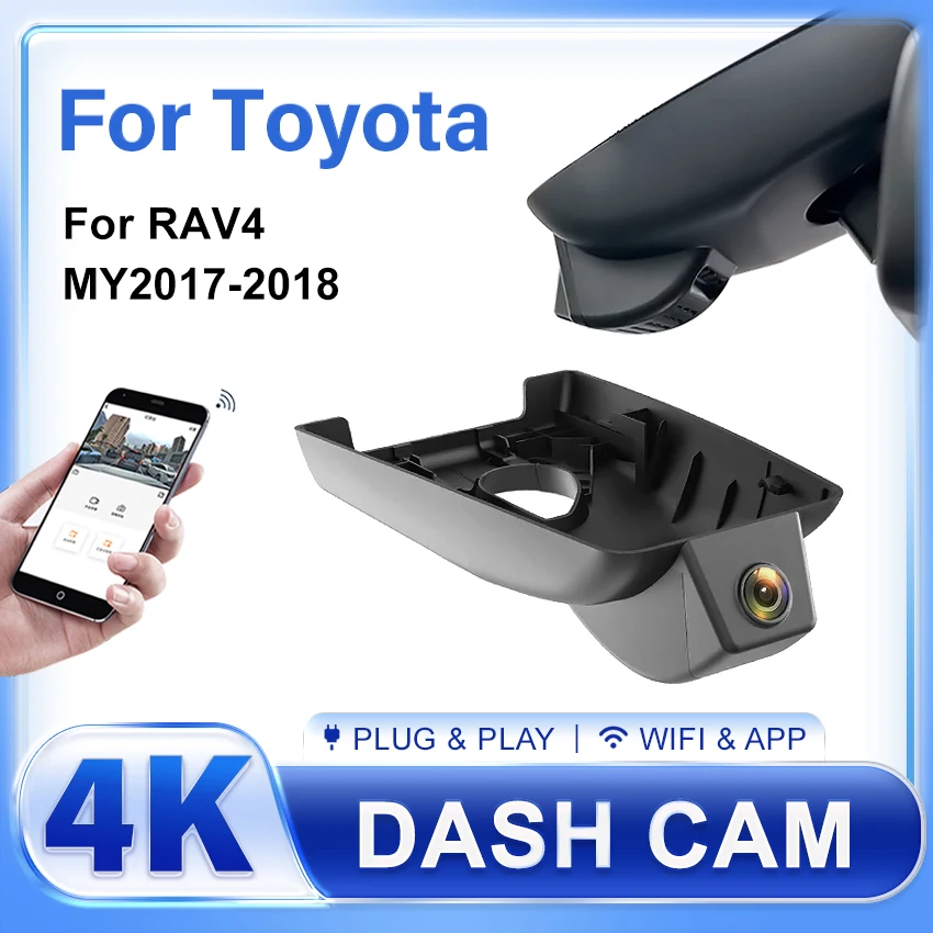 

Hidden Car DVR Wifi Video Recorder 4K Dash Cam Camera Easy Installation For Toyota RAV4 Xa40 GXL 2016 2017 2018,Car Accessories