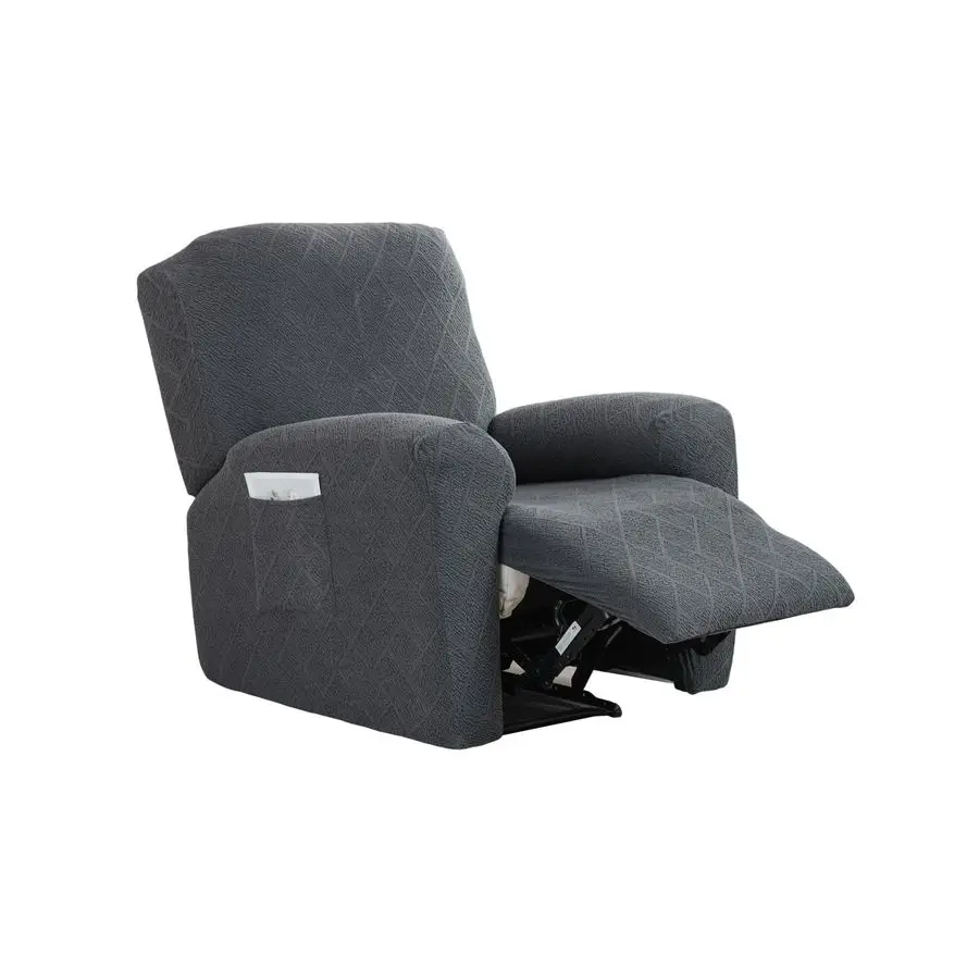 

Jacquard Recliner Slipcovers with Arms 4 Pieces Lazyboy Recliner Chair Cover Non Slip Recliner Slip Covers for Recliner Chair wi