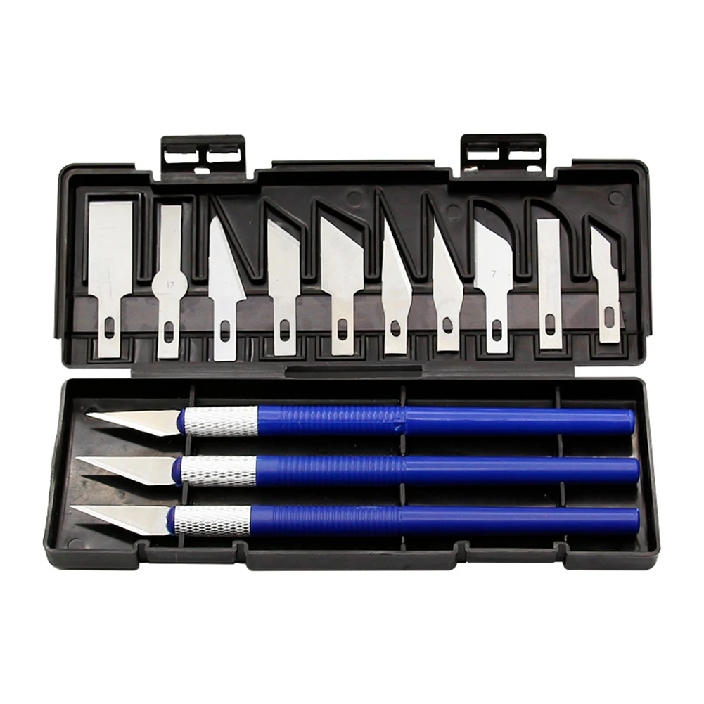 13pcs Set Art Carving Cutter With Box Paper Sticker Cutter Wood Carving Blade Cutter Head Is Removable Carving Tools