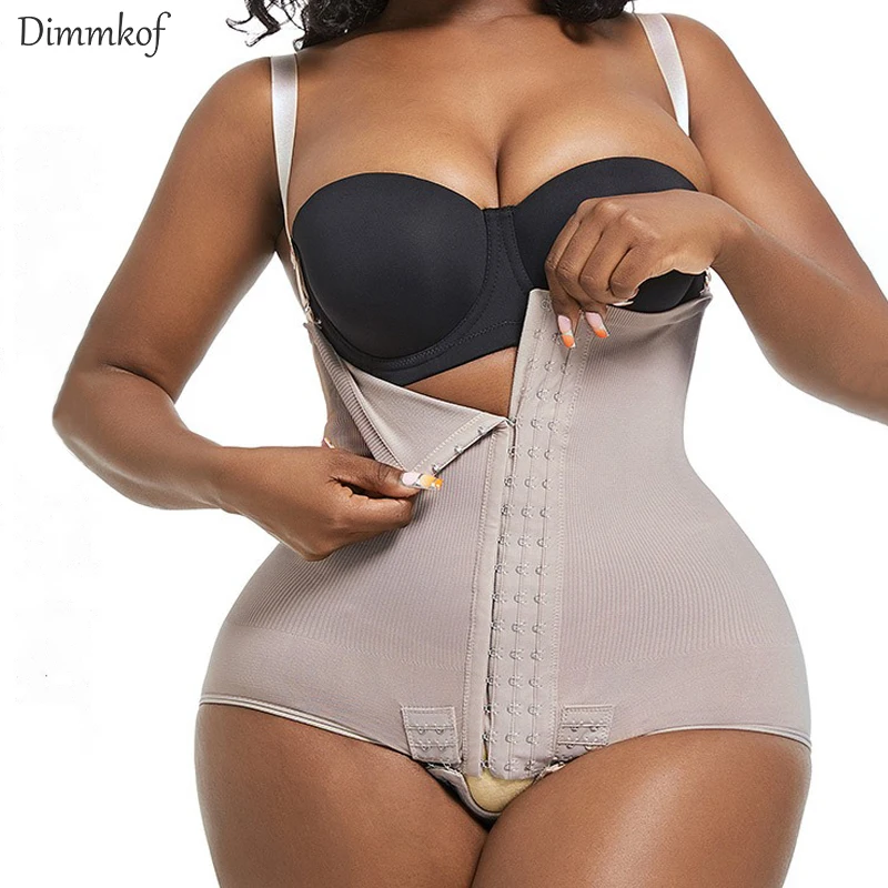 

Dimmkof Butt Lifter Compression Strapy Buckles Crotch Bodyshapers Tummy Control Waist Trainer Girdle Thong Open Bust Body Shaper