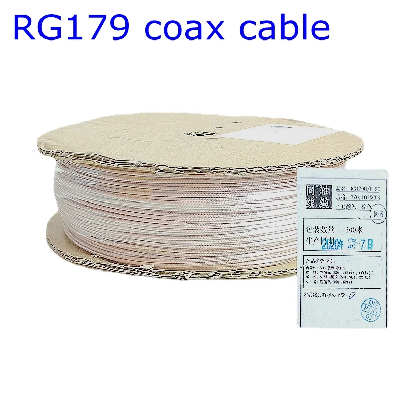 75 Ohm RG179 Cable RG-179 RF Coax Coaxial 2.5mm Low Loss M17/113 Shielded Pigtail High Temperature High Frequency Wire Low Loss