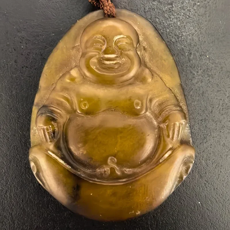 Old Jade Happy Buddha Amulet Pendant 207A