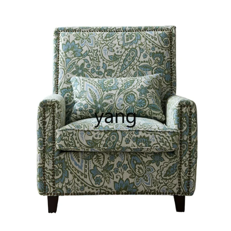 

LMM light luxury leisure single chair retro fabric sofa living room bedroom study