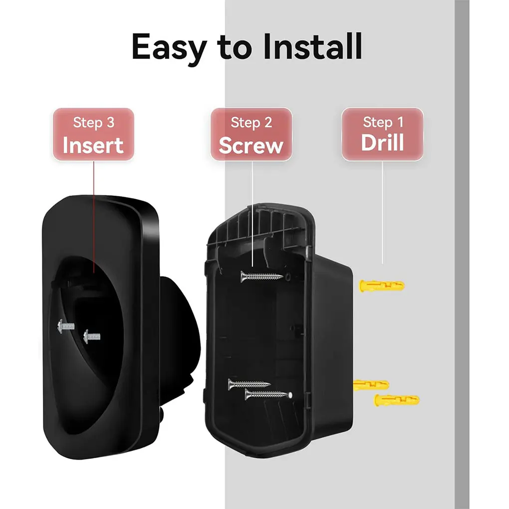 ABSタイプ2ウォールマウント充電ケーブルホルダー、EV充電器用プラグホルダードック