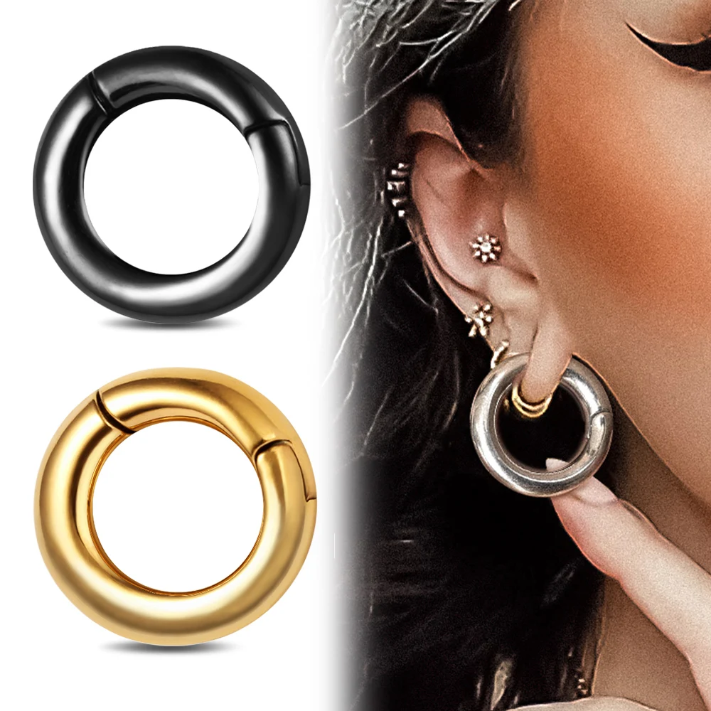 

Giga 2PCS Fashion Ear Hoop Weights Hanger Gauges Plugs Expander 316L Stainless Steel Magnetic Piercing body Jewelry 8mm 0G