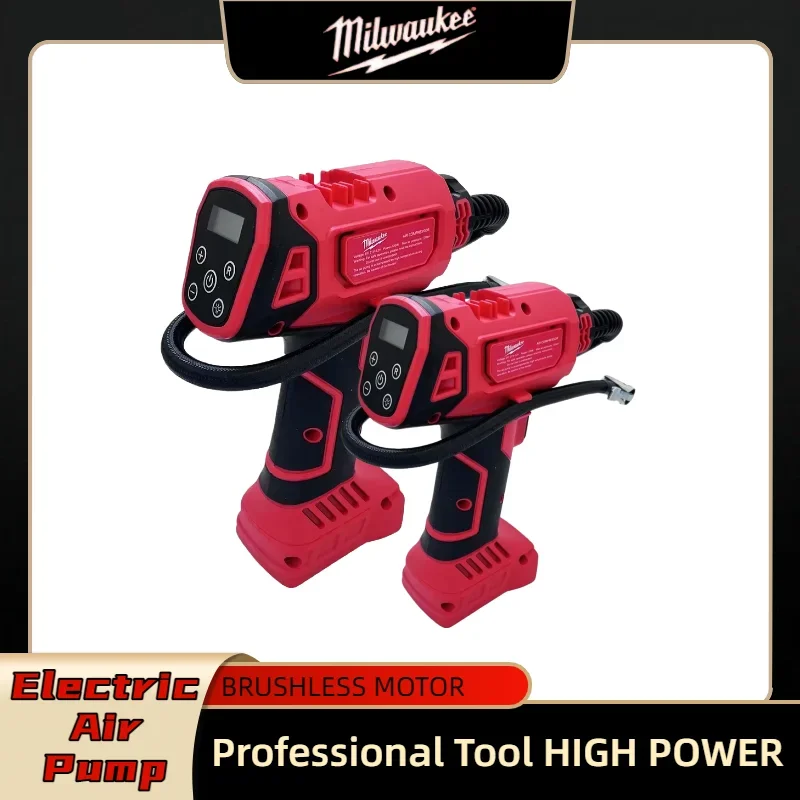 Milwaukee akumulátorové elektrické vzduchové čerpadlo, ruční vzduchový kompresor, dobíjecí vzduchové čerpadlo, 18V baterie, automatické hustilky pneumatik - náhled 3