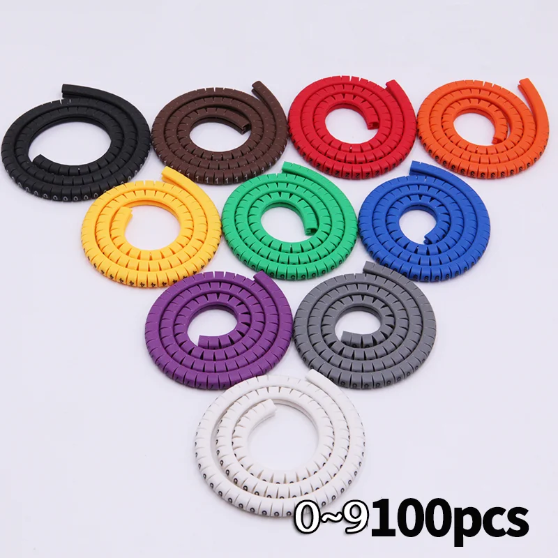 1000PCS Cable Marker Sleeves EC-0 Color (0-9 Numbers) for 0.5-6mm² Wires,  Wire Labels for Electrical Cabinet Wiring