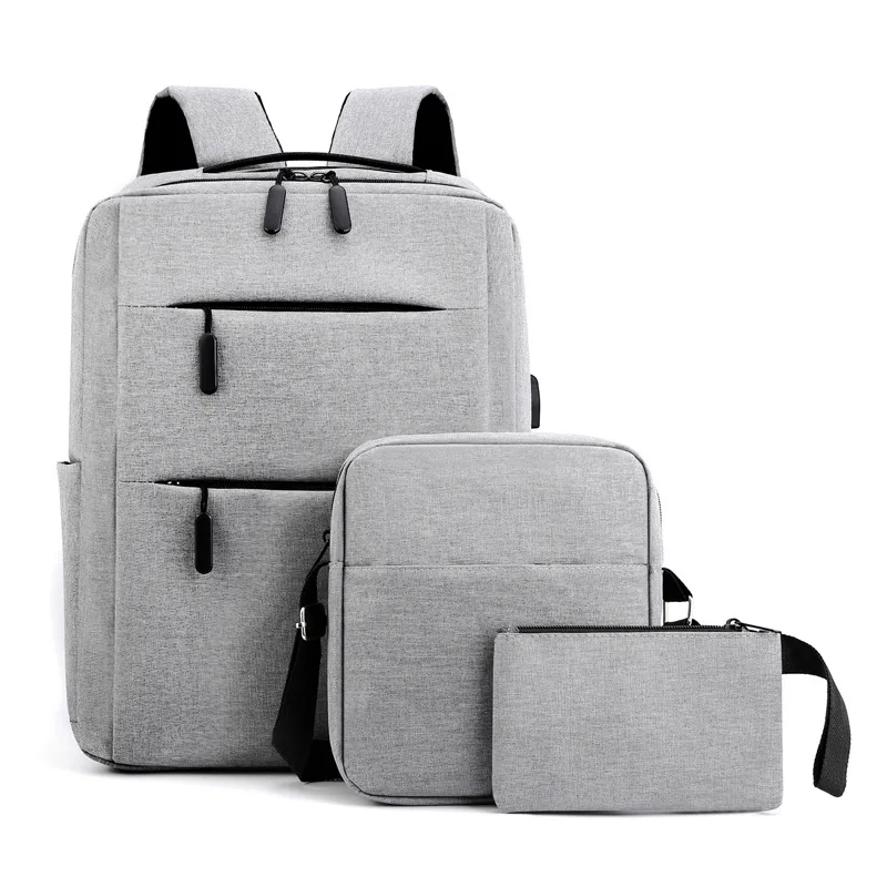 New! 3-Piece Business Backpack Set - Large Capacity, 17'' Laptop Bag for Men, Waterproof