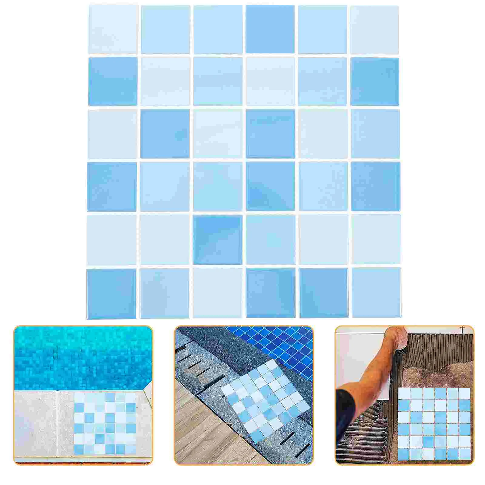 36 Pcs Decor Ceramic Backsplash Tile for Kitchen Tailgate Mosaic Tiles Decorative