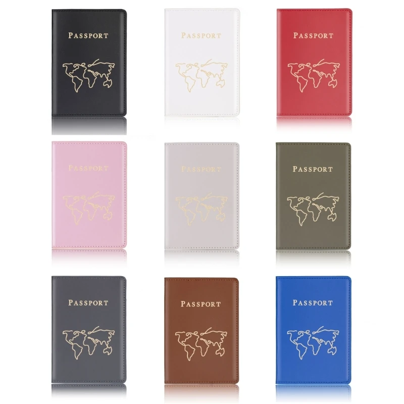 PU Leather Bride Groom Passport Covers Holder Card Protector Gift for Women Men