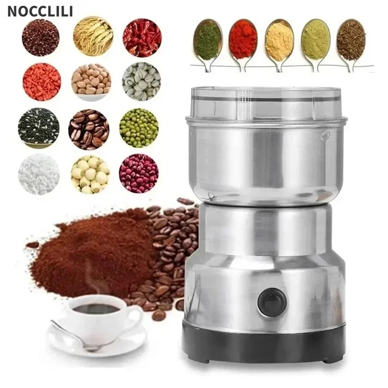 

Electric Grinder Multifunctional Coffee Grinder Four Edged Blade Kitchen Cereal Nuts Beans Spices Grains Grinder Machine Cafe