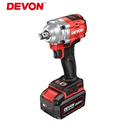 Devon-コードレスインパクトレンチ、ブラシレスモーター5760、20v、20v、トルク調整可能、3000rpm、4200ipm、ユニバーサル、フレックスバッテリープラットフォーム