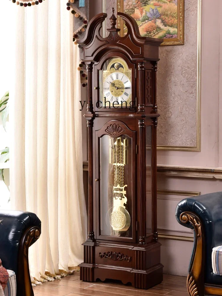 

8- North Star Mechanical Floor Clock New Chinese Retro Vertical Clock Living Room Villa