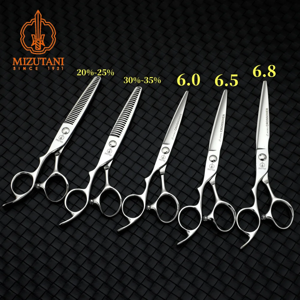 

Mizutani Professional Left-Handed Barber Scissors for thinning hair with the left hand 10%-50% 440c 6-6.5-6.8inch