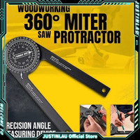 360° Miter Saw Protractor Angle Finder Tool Woodworking Angle Gauge for Table Saw Baseboard Cutting Corner Angle Measurement