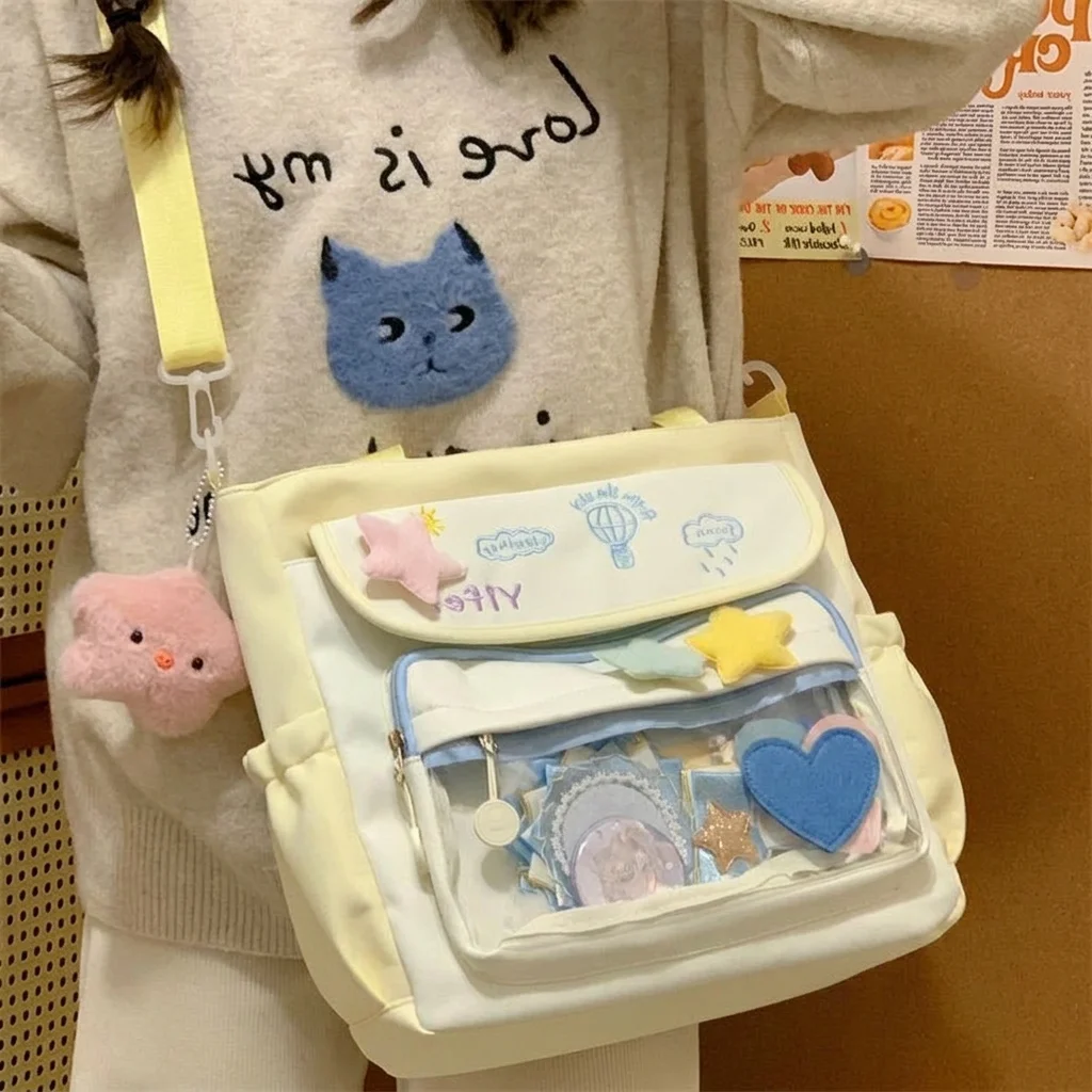 Bolso de hombro Kawaii transparente, bolso de hombro japonés transparente, Itabag Kawaii, bolso de mano de anime para compras, viajes, cómics