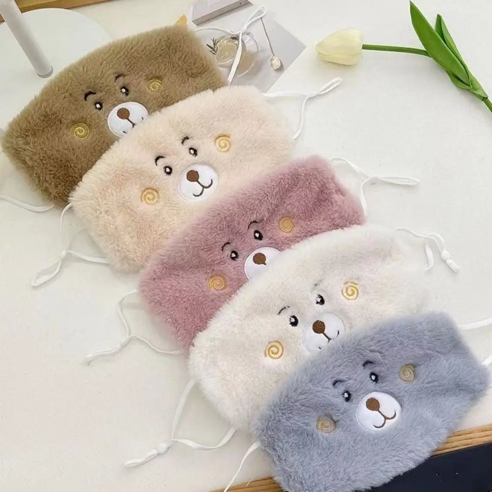 New Autumn Winter Little Bear Mask Outdoor Cold Proof Embroidery Face Mask Ear Hanging Style Keep Warm Windproof Mask