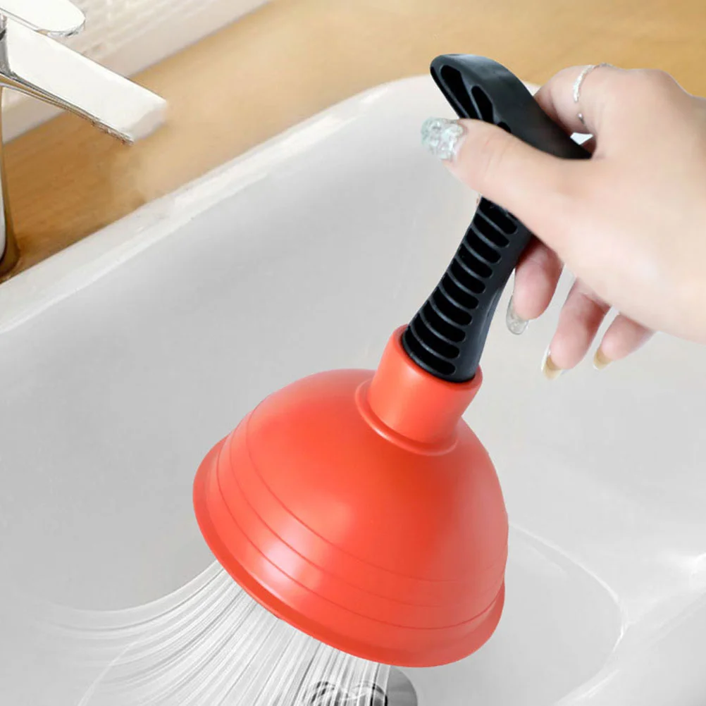 

2pcs Red Sink Plunger Powerful Pipe Unclogger Rubber Easy Use Home Office Hotel Kitchen Bathroom Drain Cleaner