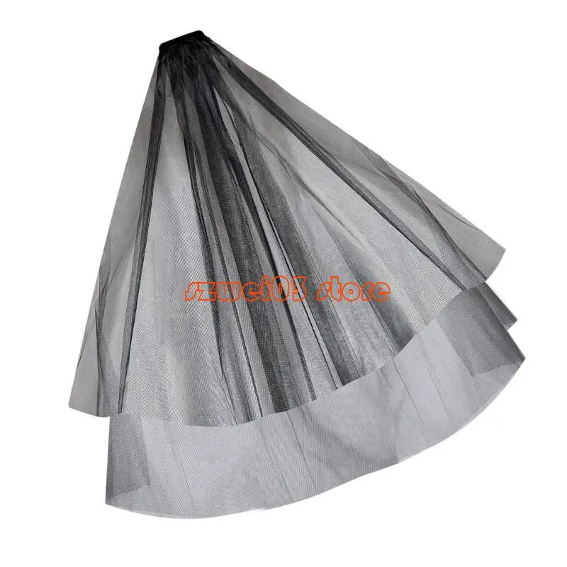

D46C Eye Catching White Bridal Veil With Comb And Lace Edging Hair Ornament Hairpieces For Engagements And Anniversaries