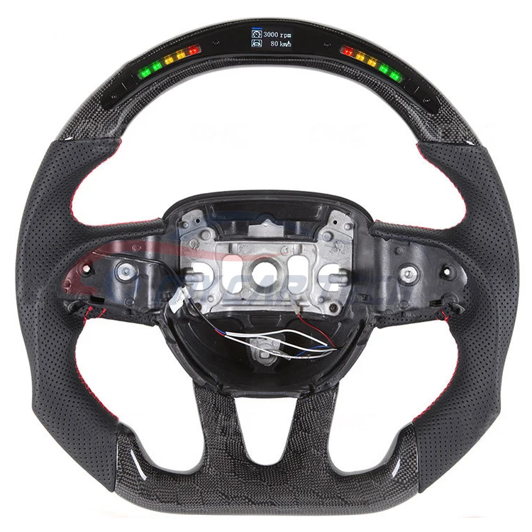 

Умное рулевое колесо из углеродного волокна для Jeep Dodge Charger Challenger Hellcat Charger SRT Hellcat trim paddle shifter heat