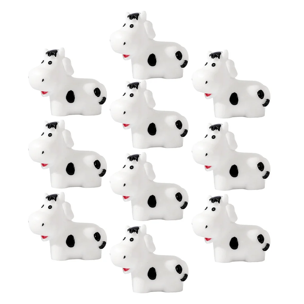 10 Piezas de Mini Vacas de Resina para Proyectos de Bricolaje, Recuerdos de Fiesta, Decoración de Tablero de Coche, Micropaisaje, Estatuas de Animales, Decoración Adorable