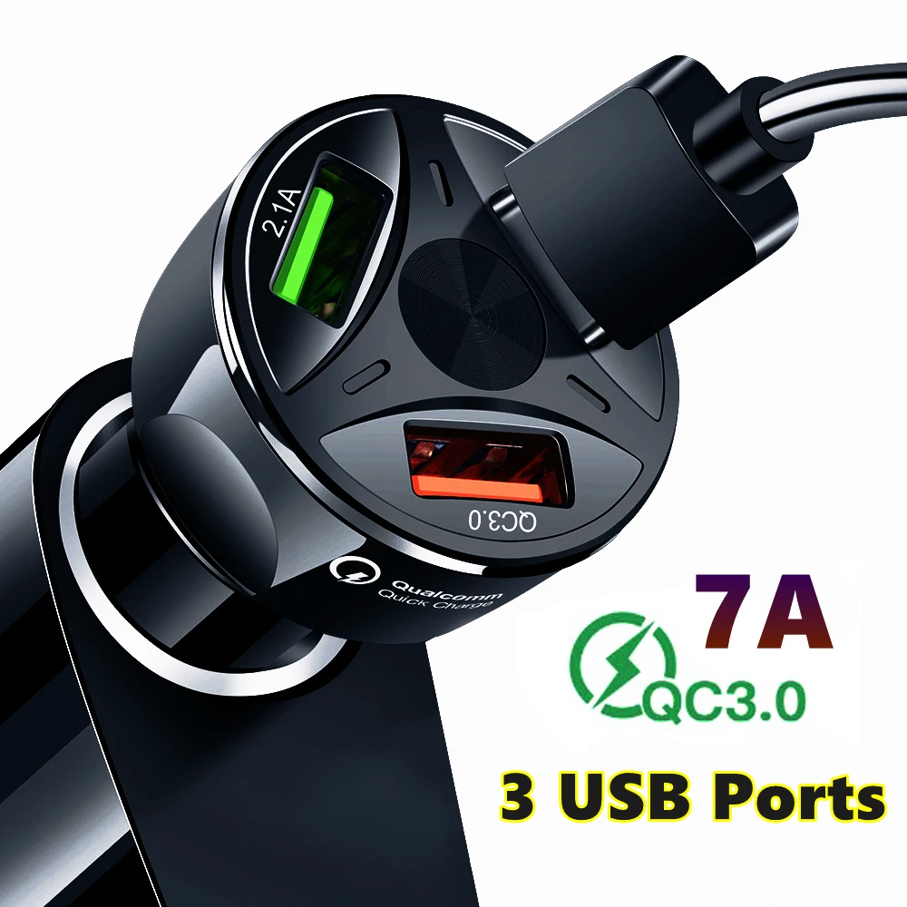 Car Charger Auto Quick 3 USB Splitter 12V QC 3.0 Cigarette Lighter Charger for Audi A3 A4 A4L B5 B6 B7 B8 B9 A5 A6 A6L C5 C6 Q3