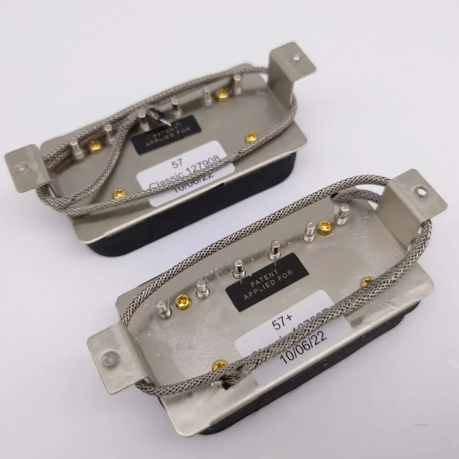 Alnico V klasik 57 gitar Humbucker Pickup Bridge & leher Set zebra dengan kawat Harness (1V1T/2V1T/2V2T) untuk LP gitar bagian