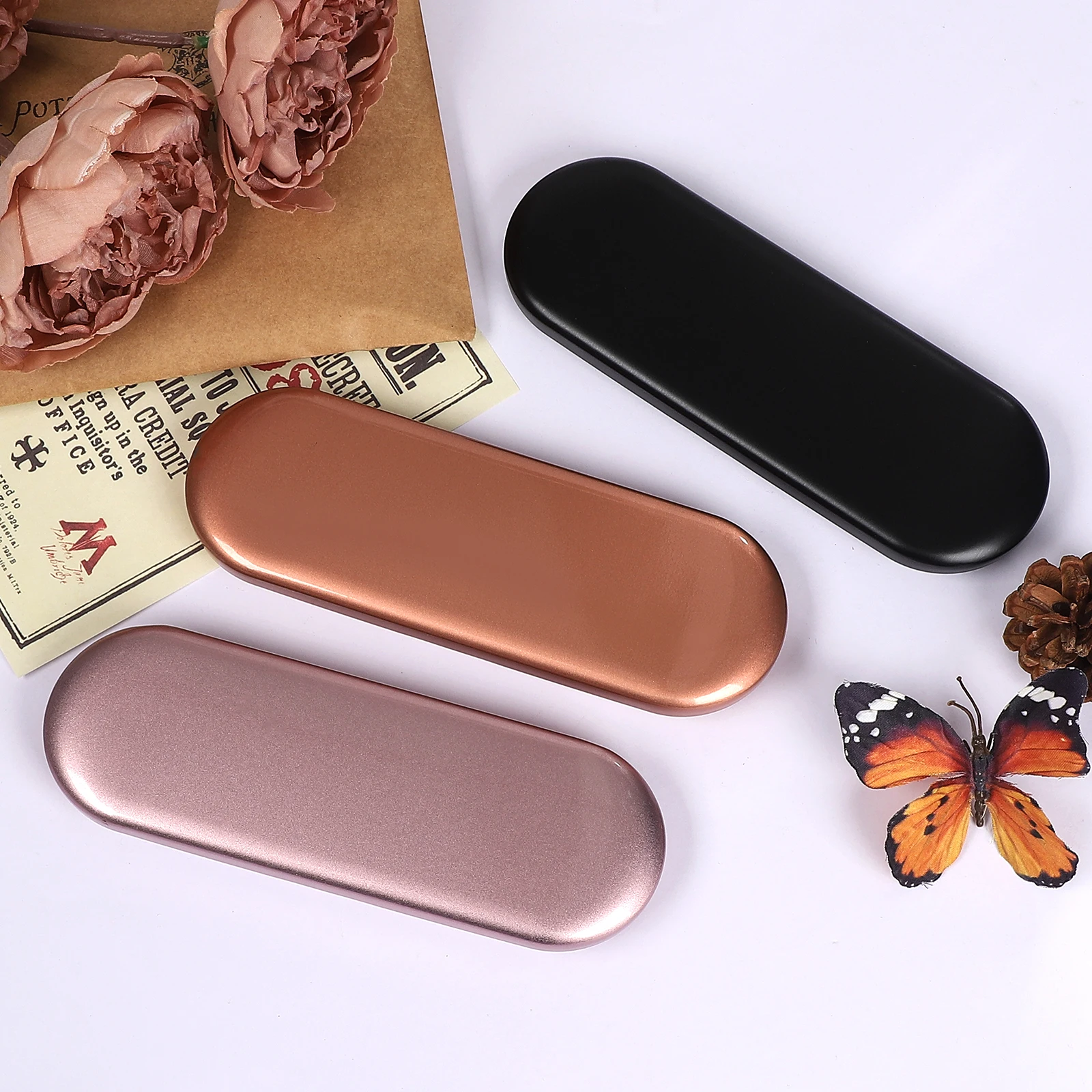 Vintage Tinplate Tweezers Storage Box Creative DIY Journal Material Student Supplies Stationery