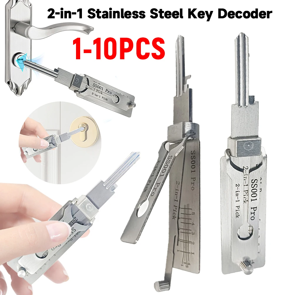 

2-in-1 SS001 Key Decoder Available Hook Tool Pickup Hand Stainless Steel Precision Tools O-ring Pickup Maintenance Repair Kits﻿