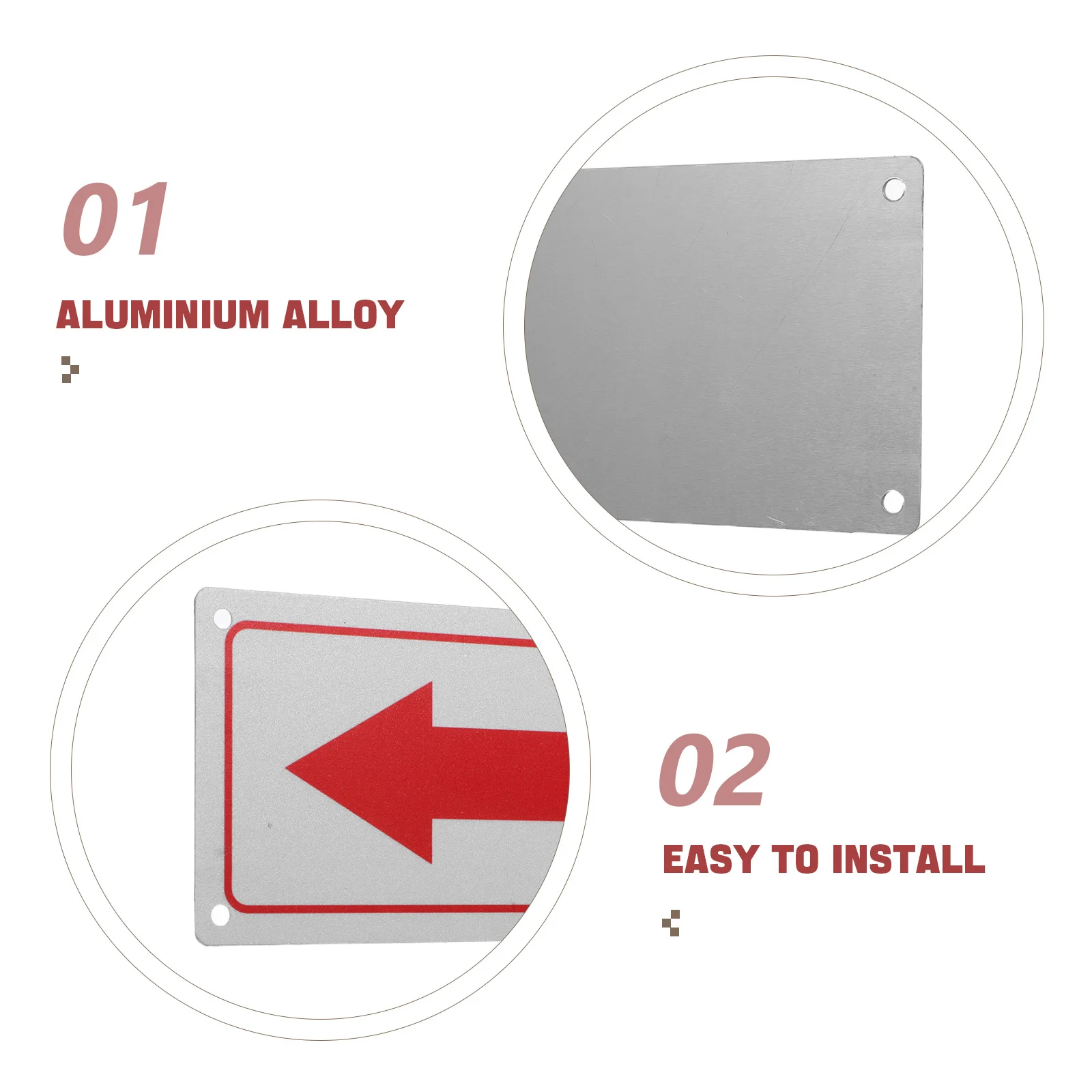 علامة السهم: مؤشر اتجاهي معدني من سبائك الألومنيوم الأحمر لوقوف السيارات في الأماكن المغلقة والخارجية، توجيه حركة المرور لمركز المدرسة