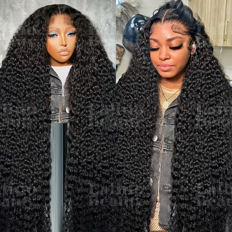 curly 13x6 lace frontal wig deep wave 100% human hair wigs glueless water wave bob cheap wigs on sale clearance for women choice