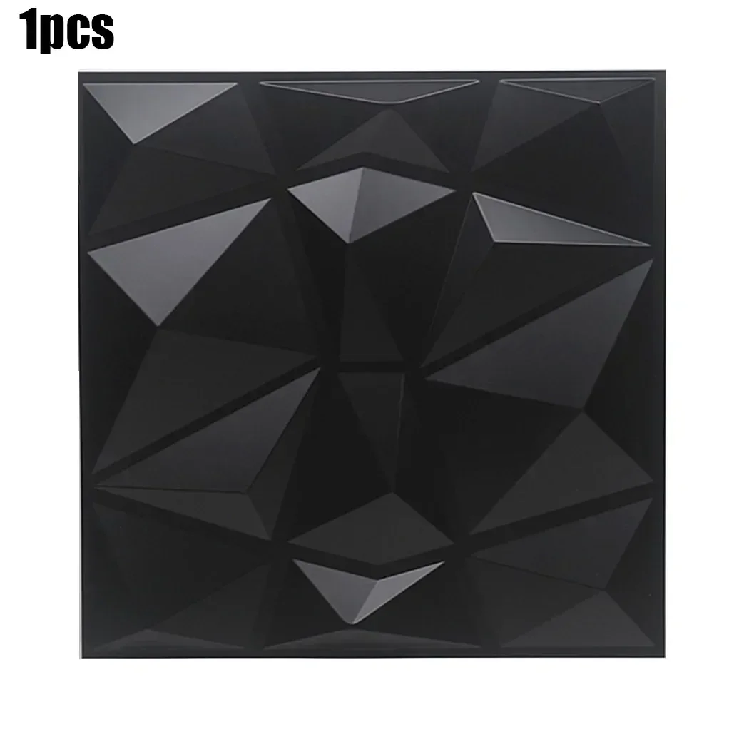 1pcs/4pcs PVC 3D Wall Panel Decorative Wall Ceiling Tiles Cladding  Waterproof Matte Black  Home Decoration Stickers