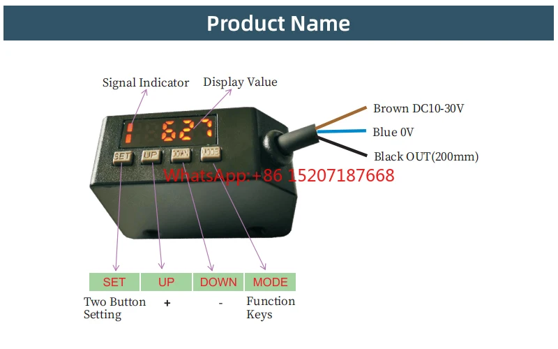 

Long Sensing Distance 1m Digital Photoelectric Photo Sensor With Fast Response 50us Infrared Photoelectric Switch Sensor