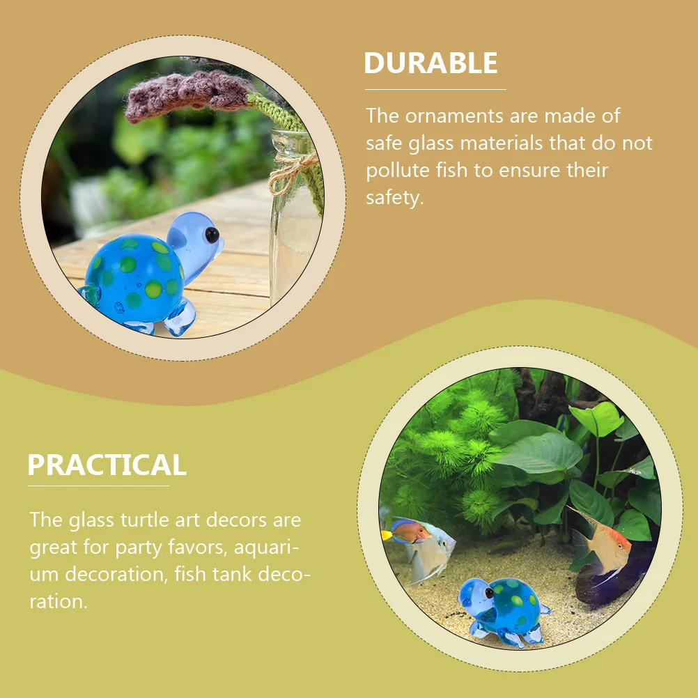 

2Pcs Turtle Decorations Attractive Colors Creative Desktop Aquarium Fish Tank Home Banquet Gardening Decoration