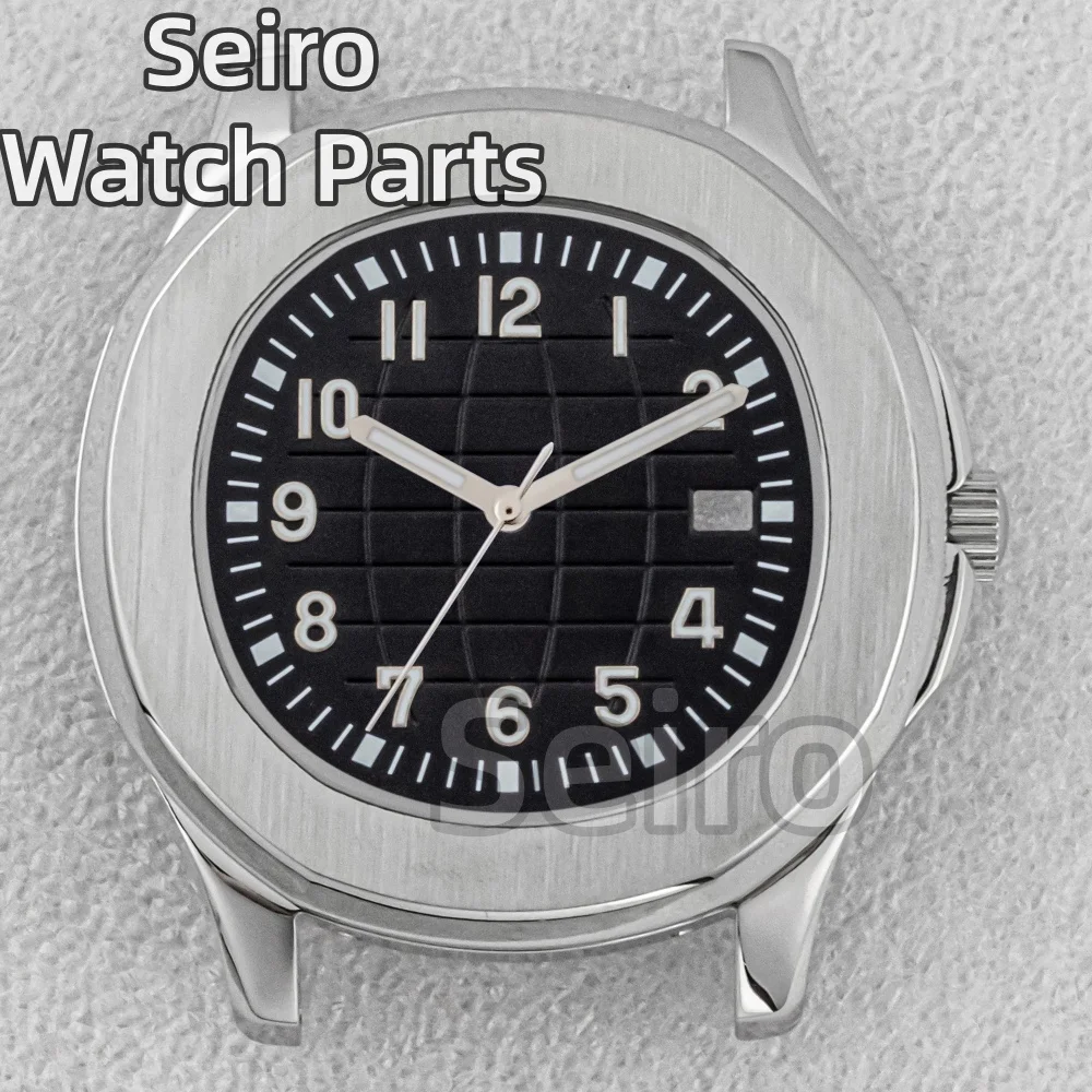 

Серебристо-золотой мужской корпус для часов NH35 с циферблатом и резиновым ремешком, 42 мм, подходит для AQUANAUT Nautilus, механизм NH35 NH36 NH38, водонепроницаемый.