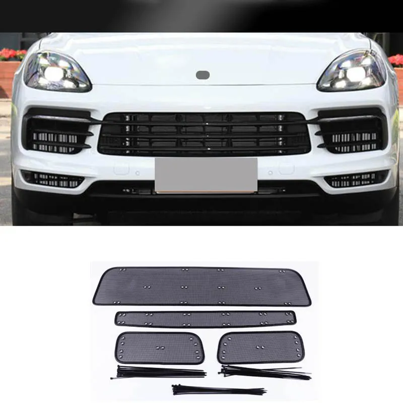 Car Front Grill Mesh Head Engine Protector Cover Anti-insect for Porsche Cayenne Macan Panamera Accessories Auto Kit Refit