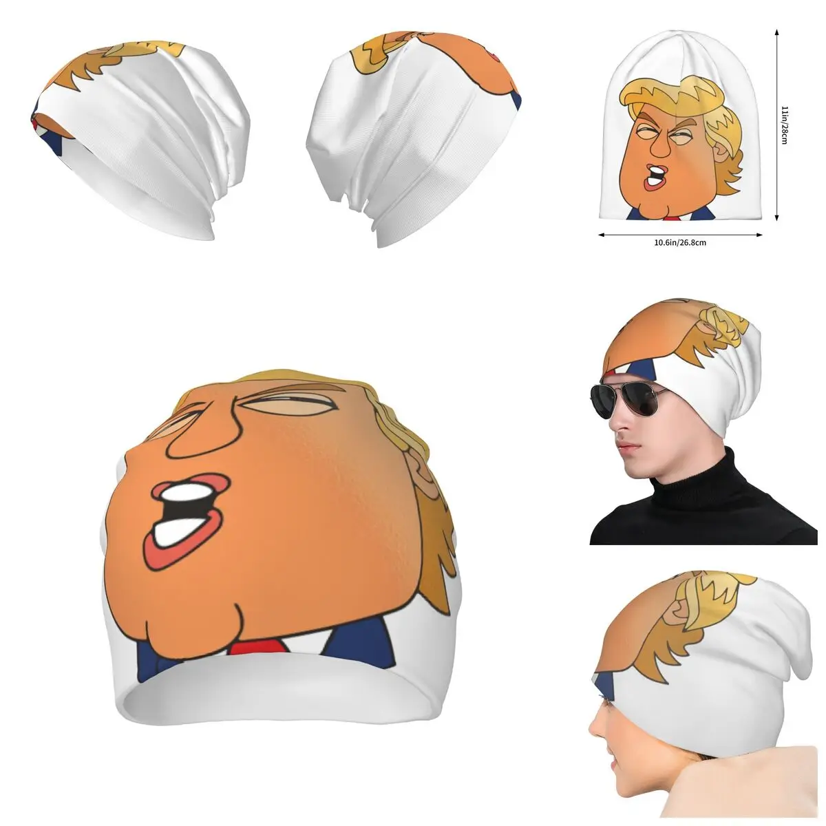 

Donald Trump Cartoon3 Unisex winter Warm Hat 3D print Beanies Hat For Men And Women Outdoor Hat